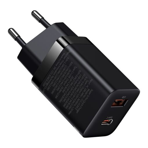 Baseus wall charger Super Si PD 30W 1x USB-C 1x USB black - Image 3