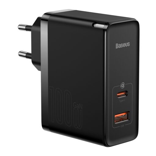 Baseus wall charger GaN5 Pro PD 100W 1x USB-C 1x USB black + USB-C - USB-C - Image 4