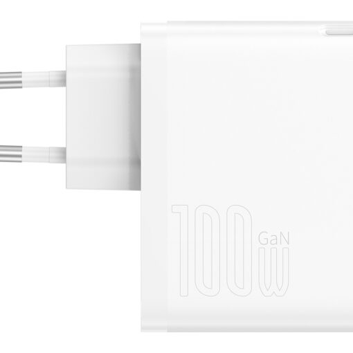 Baseus wall charger GaN5 Pro PD 100W 1x USB-C 1x USB white+ USB-C - USB-C - Image 2