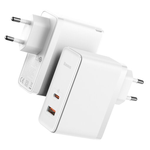 Baseus wall charger GaN5 Pro PD 100W 1x USB-C 1x USB white+ USB-C - USB-C - Image 3