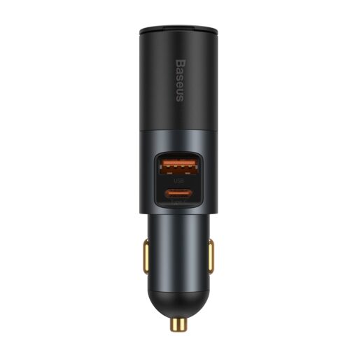 Baseus car charger Share Together PD 120W 1x USB 1x USB-C gray with car lighter socket