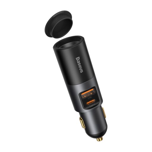 Baseus car charger Share Together PD 120W 1x USB 1x USB-C gray with car lighter socket - Image 2