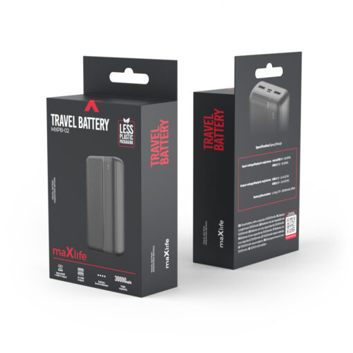 Maxlife power bank MXPB-02 30000 mAh black - Image 3