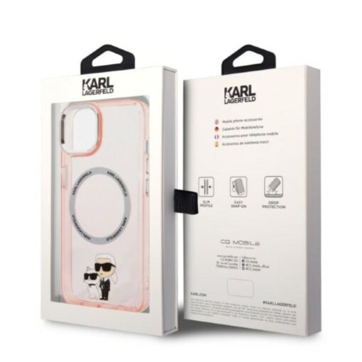 Karl Lagerfeld case for iPhone 14 6,1" KLHMP14SHNKCIP pink hardcase Magsafe IML NFT K&C - Image 4