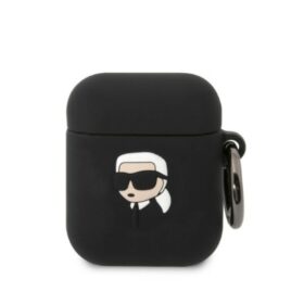 Karl Lagerfeld case for Airpods 1 / 2 KLA2RUNIKK black 3D Silicone NFT Karl
