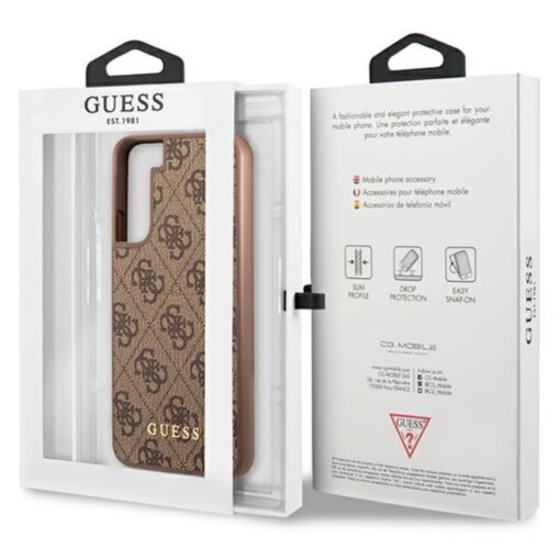 Guess case for Samsung Galaxy S23 GUHCS23SG4GFBR brown hardcase 4G Metal Gold Logo - Image 4