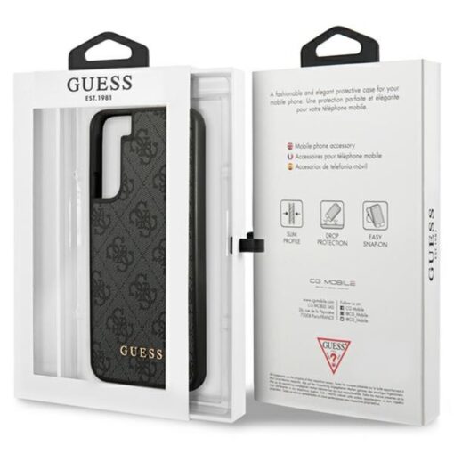 Guess case for Samsung Galaxy S23 GUHCS23SG4GFGR grey hardcase 4G Metal Gold Logo - Image 4