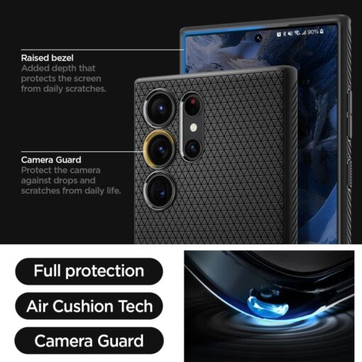 Spigen Liquid Air case for Samsung Galaxy S23 Ultra matt black - Image 13