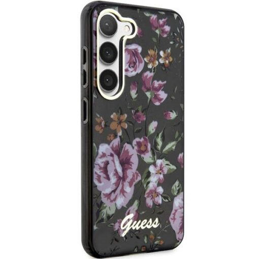 Guess case for Samsung Galaxy S23 Plus GUHCS23MHCFWSK black HC IML Flower - Image 3