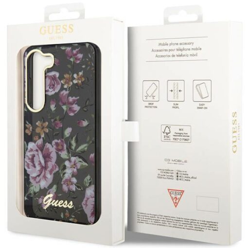 Guess case for Samsung Galaxy S23 Plus GUHCS23MHCFWSK black HC IML Flower - Image 7