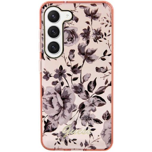 Guess case for Samsung Galaxy S23 Ultra GUHCS23LHCFWSP pink HC IML Flower - Image 2