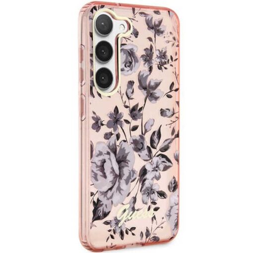 Guess case for Samsung Galaxy S23 Ultra GUHCS23LHCFWSP pink HC IML Flower - Image 3