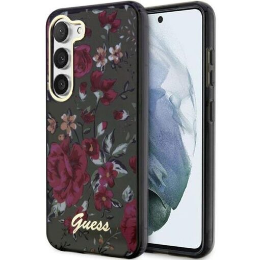 Guess case for Samsung Galaxy S23 GUHCS23SHCFWSA khaki HC IML Flower