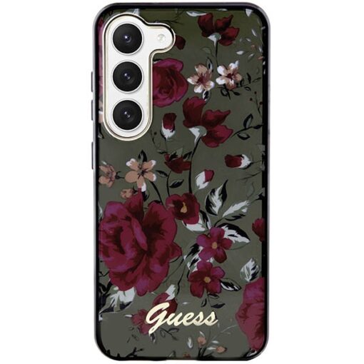 Guess case for Samsung Galaxy S23 GUHCS23SHCFWSA khaki HC IML Flower - Image 3