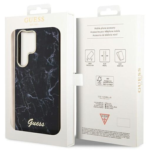 Guess case for Samsung Galaxy S23 Ultra GUHCS23LPCUMAK black HC PU/TPU Marble - Image 8