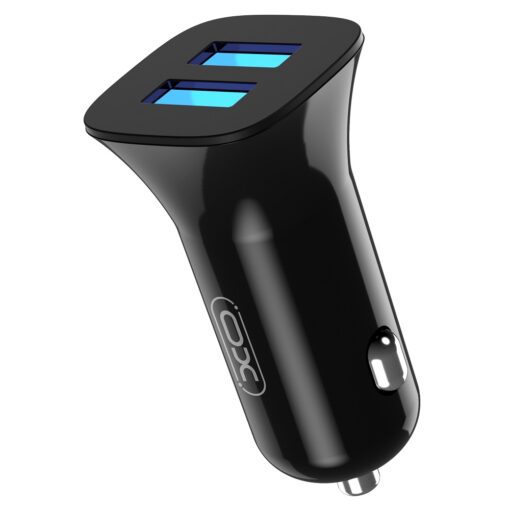 XO car charger TZ10 2x USB 2,4A black + USB-C cable - Image 2