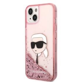 Karl Lagerfeld case for iPhone 14 Plus 6,7" KLHCP14MLNCHCP pink hardcase Liquid Glitter NFT Choupette Head