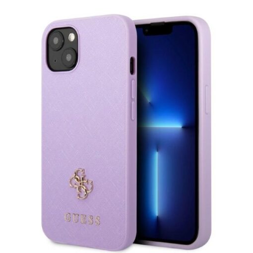 Guess case for iPhone 13 6,1" GUHCP13MPS4MU purple hardcase Saffiano 4G Small Metal Logo