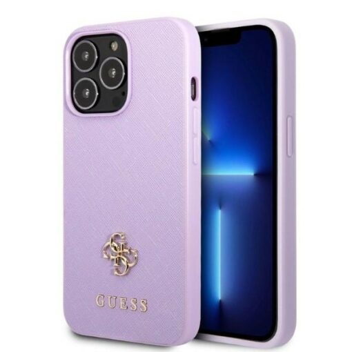 Guess case for iPhone 13 Pro Max 6,7" GUHCP13XPS4MU purple hardcase Saffiano 4G Small Metal Logo