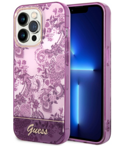 Guess case for iPhone 14 Pro Max 6,7" GUHCP14XHGPLHF fuchsia hardcase Porcelain Collection