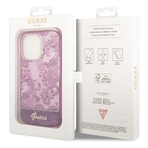 Guess case for iPhone 14 Pro Max 6,7" GUHCP14XHGPLHF fuchsia hardcase Porcelain Collection - Image 5
