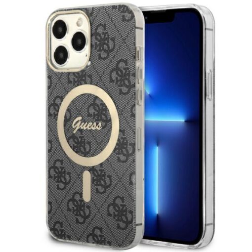 Guess case for iPhone 13 Pro Max 6,7" GUHMP13XH4STK black hardcase Magsafe IML 4G