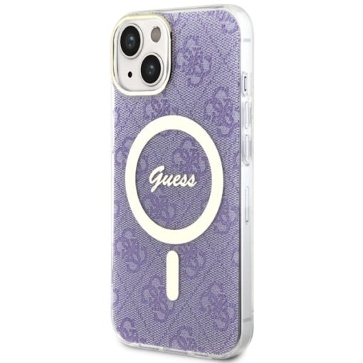 Guess case for iPhone 14 6,1" GUHMP14SH4STU purple hardcase Magsafe IML 4G - Image 2