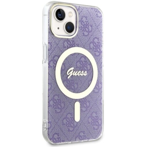 Guess case for iPhone 14 6,1" GUHMP14SH4STU purple hardcase Magsafe IML 4G - Image 4