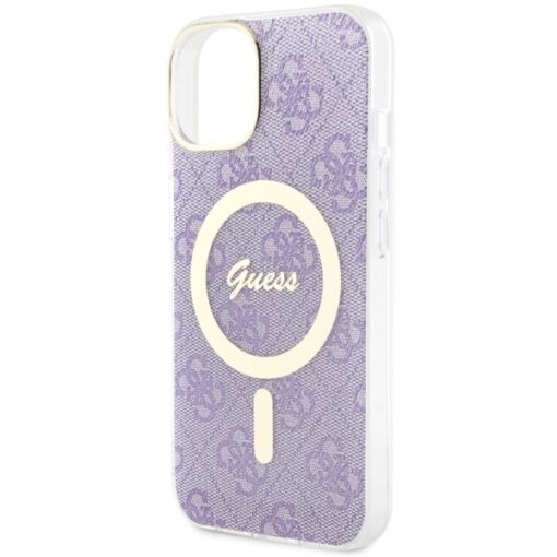 Guess case for iPhone 14 6,1" GUHMP14SH4STU purple hardcase Magsafe IML 4G - Image 6