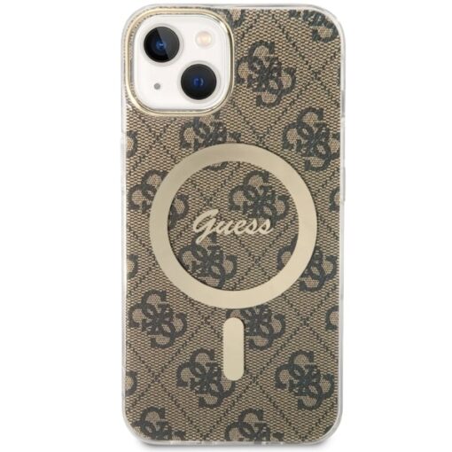 Guess case for iPhone 14 6,1" GUHMP14SH4STW brown hardcase Magsafe IML 4G - Image 2