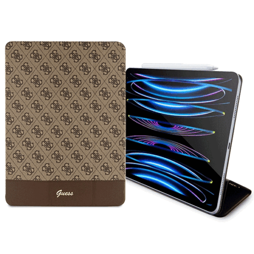 Guess case for iPad Pro 12,9" GUFCP12PS4SGW brown Allover 4G Stripe - Image 3