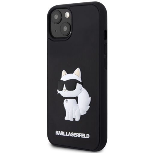 Karl Lagerfeld case for iPhone 14 6,1" KLHCP14S3DRKHNK black hardcase 3D Rubber Choupette NFT - Image 2