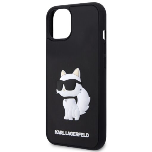 Karl Lagerfeld case for iPhone 14 6,1" KLHCP14S3DRKHNK black hardcase 3D Rubber Choupette NFT - Image 6