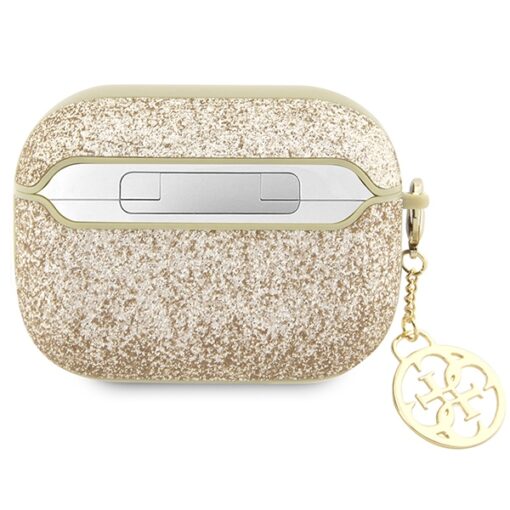 Guess case for AirPods Pro 2 GUAP2GLGSHD gold PU Glitter Flake 4G - Image 2