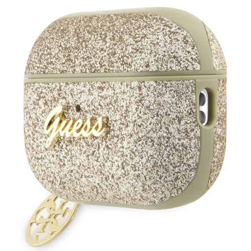 Guess case for AirPods Pro 2 GUAP2GLGSHD gold PU Glitter Flake 4G - Image 3