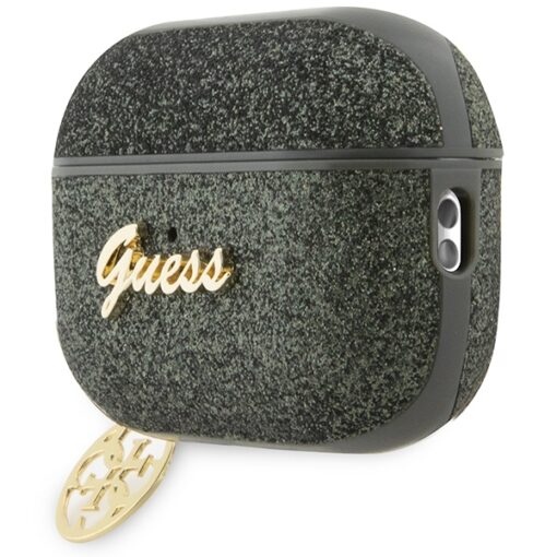 Guess case for AirPods Pro 2 GUAP2GLGSHA khaki PU Glitter Flake 4G - Image 3