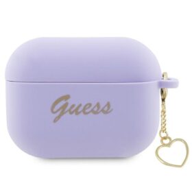 Guess case for AirPods Pro 2 GUAP2LSCHSU purple Silicone Heart Charm