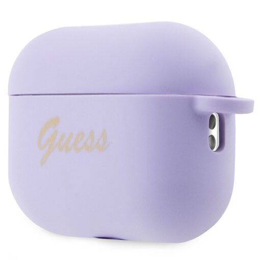 Guess case for AirPods Pro 2 GUAP2LSCHSU purple Silicone Heart Charm - Image 3