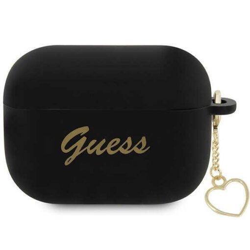 Guess case for AirPods Pro 2 GUAP2LSCHSK black Silicone Heart Charm