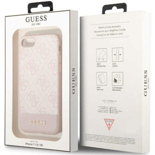 Guess case for iPhone 7 / 8 / SE GUHCI8G4GLPI pink HC PC/TPU 4G PU Bottom Stripe - Image 8