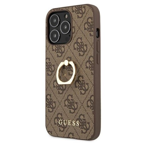 Guess case for iPhone 13 Pro 6,1" GUHCP13L4GMRBR brown HC PU 4G Ring - Image 2