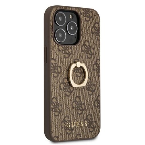 Guess case for iPhone 13 Pro 6,1" GUHCP13L4GMRBR brown HC PU 4G Ring - Image 4