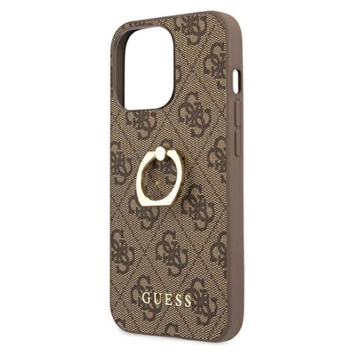 Guess case for iPhone 13 Pro 6,1" GUHCP13L4GMRBR brown HC PU 4G Ring - Image 6