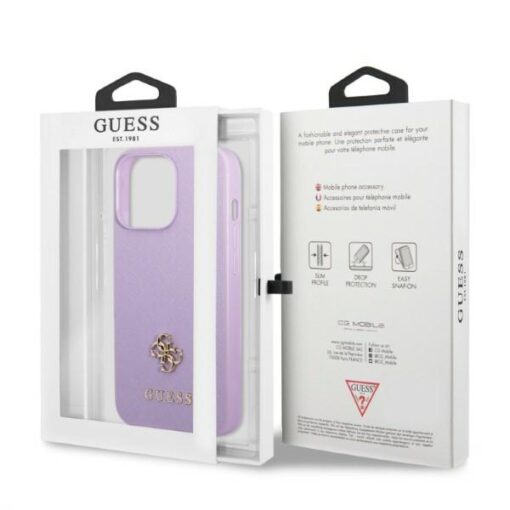 Guess case for iPhone 13 / 13 Pro 6,1" GUHCP13LPS4MU purple hardcase Saffiano 4G Small Metal Logo - Image 8