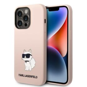 Karl Lagerfeld case for iPhone 14 Pro 6,1" KLHCP14LSNCHBCP pink hardcase Silicone Choupette