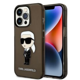 Karl Lagerfeld case for iPhone 14 Pro Max 6,7" KLHCP14XHNIKTCK black hardcase Ikonik Karl Lagerfeld