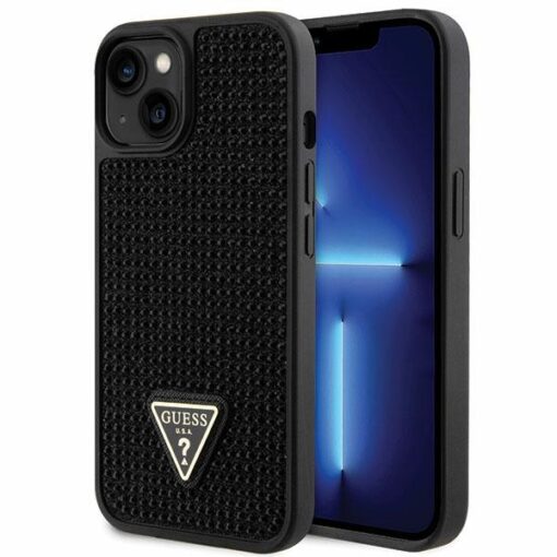 Guess case for iPhone 14 6,1" GUHCP14SHDGTPK black hardcase Rhinestone Triangle