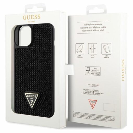 Guess case for iPhone 14 6,1" GUHCP14SHDGTPK black hardcase Rhinestone Triangle - Image 8