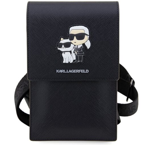Karl Lagerfeld handbag for phone KLWBSAKCPMK black hardcase Phone Pounch Universal Saffiano K&C NFT - Image 2