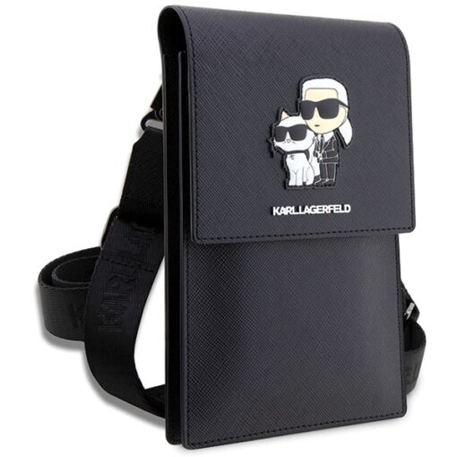 Karl Lagerfeld handbag for phone KLWBSAKCPMK black hardcase Phone Pounch Universal Saffiano K&C NFT - Image 3